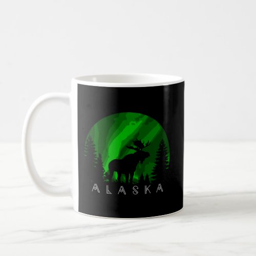 Alaska Moose Aurora Borealis Alaskan Landscape Sce Coffee Mug