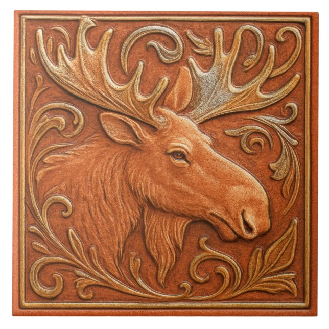 Alaska Moose - Ceramic Tile (Front)