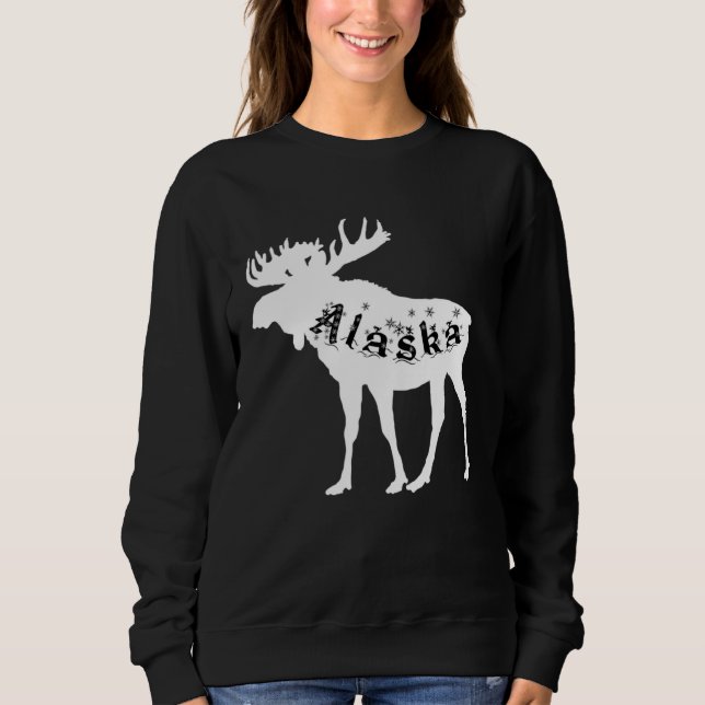Alaska Moose Holiday Sweatshirt (Front)