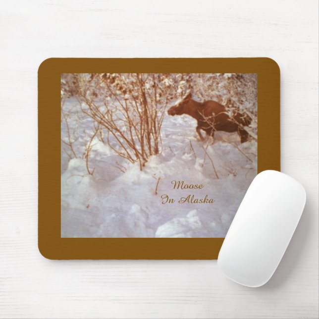 Alaska Moose Mouse Pad (With Mouse)