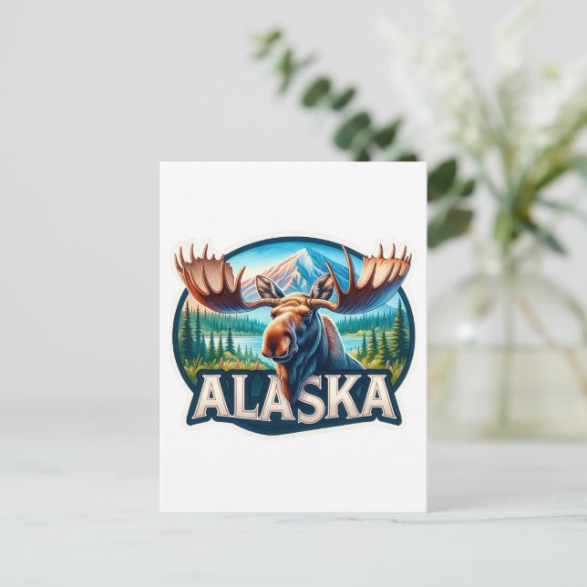 Alaska, Moose, Postcrossing Postcard (Standing Front)