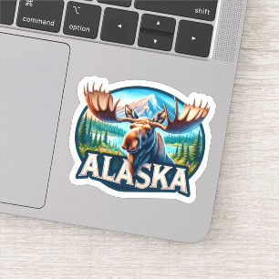 Alaska, Moose, Sticker