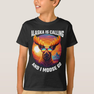 Alaska Moose Tourist Travel Funny Moose Adventure T-Shirt