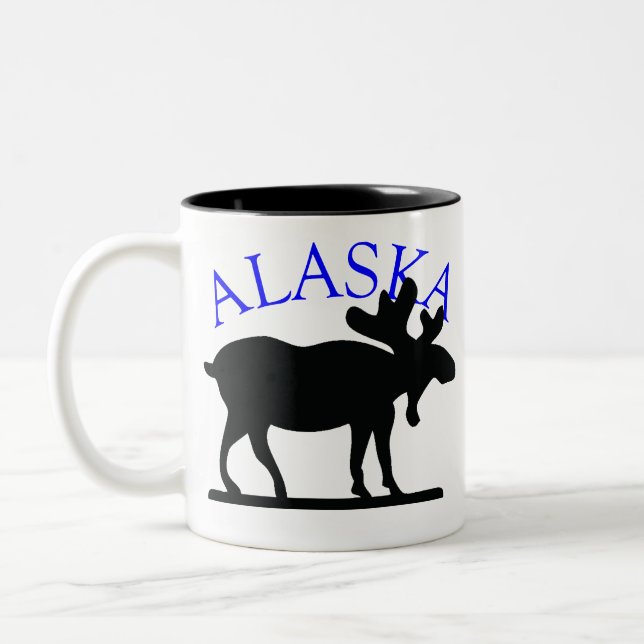 Alaska Moose Two-Tone Coffee Mug (Left)