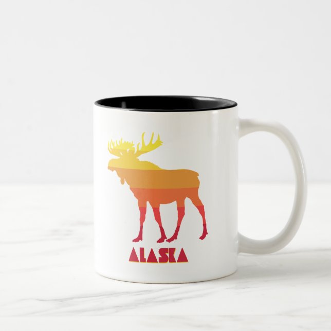Alaska Moose Two-Tone Coffee Mug (Right)