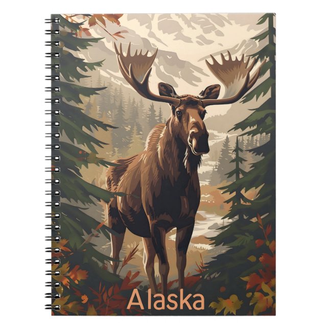 Alaska Moose Vintage Notebook (Front)