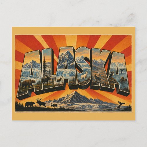 Alaska Mountain Glacier Tundra Vintage Art Postcard
