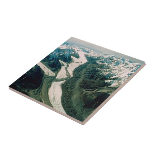 Alaska Mountain Range_Aerial View Ceramic Tile