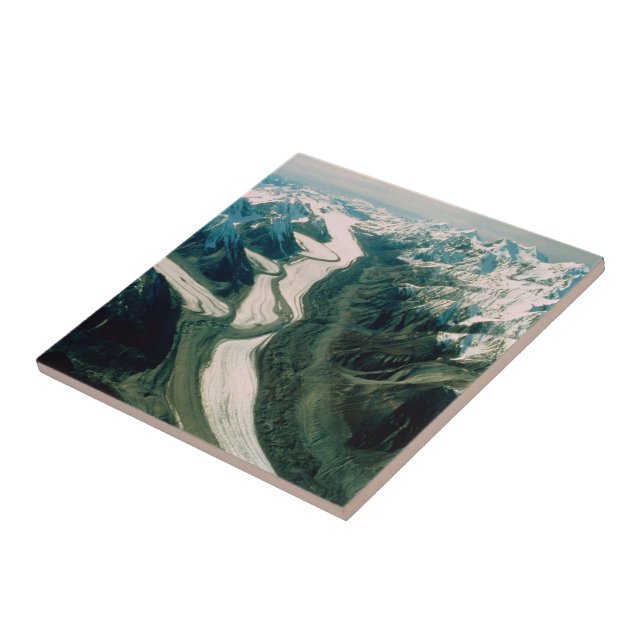 Alaska Mountain Range-Aerial View Ceramic Tile (Side)