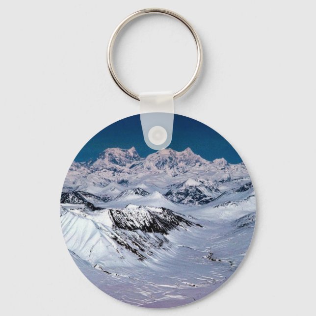 Alaska Mountain Range - Aerial View Keychain (Front)