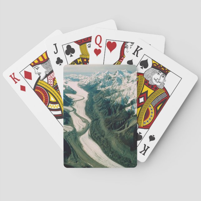 Alaska Mountain Range-Aerial View Poker Cards (Back)