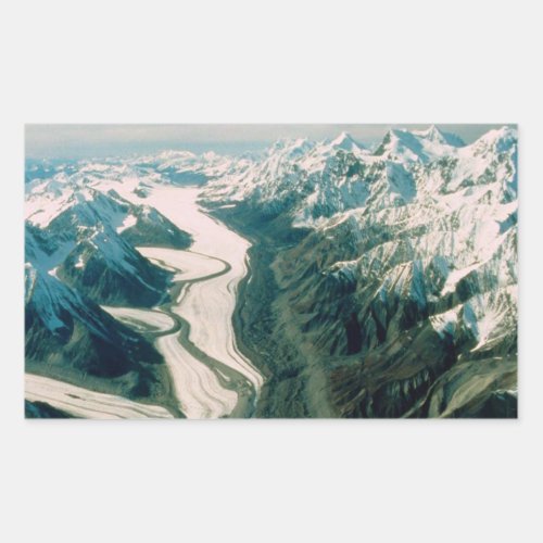 Alaska Mountain Range_Aerial View Rectangular Sticker