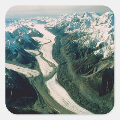 Alaska Mountain Range_Aerial View Square Sticker