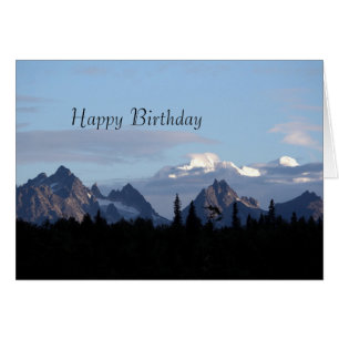 Alaska Mountain Range Denali Photo Birthday Cards