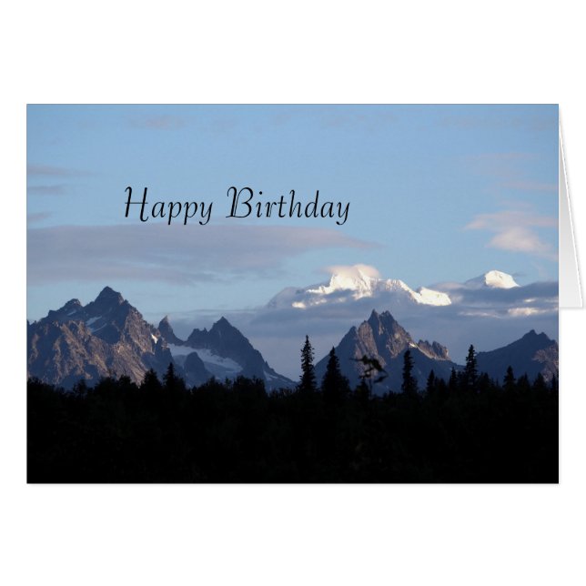 Alaska Mountain Range Denali Photo Birthday Cards (Front Horizontal)
