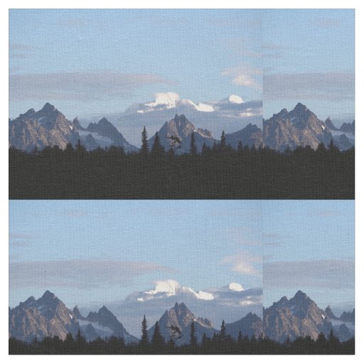 Alaska Mountain Range Denali Photo Fabric