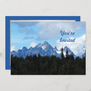 Alaska Mountain Range Photo Birthday Invitation