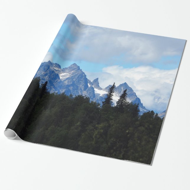 Alaska Mountain Range Photo Wrapping Paper (Unrolled)