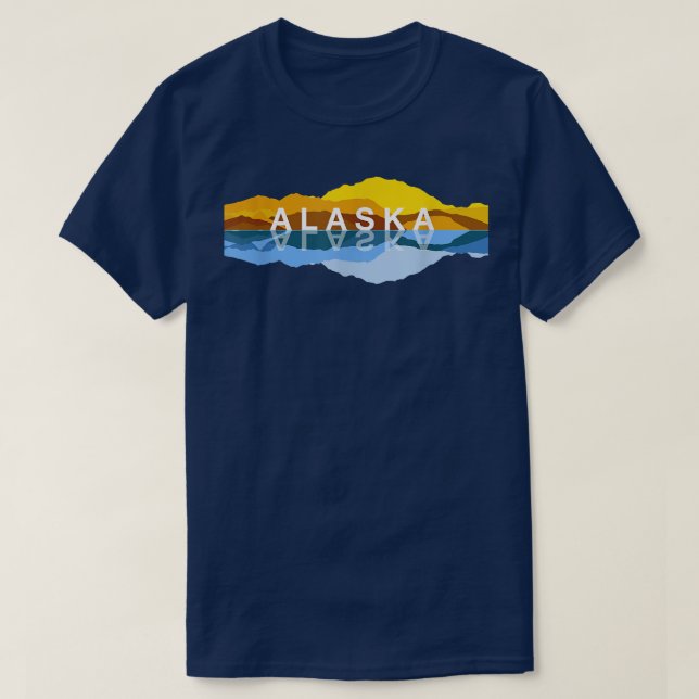 Alaska Mountain Reflections - Denali Mountain Souv T-Shirt (Design Front)