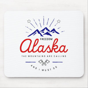 Alaska Mountains are Calling I Must Go Light-Color Mouse Pad