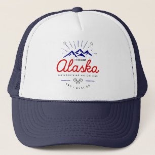 Alaska Mountains are Calling I Must Go Light-Color Trucker Hat