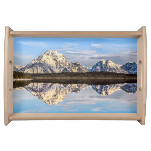 Alaska Mountains Reflection Photo Serving Tray