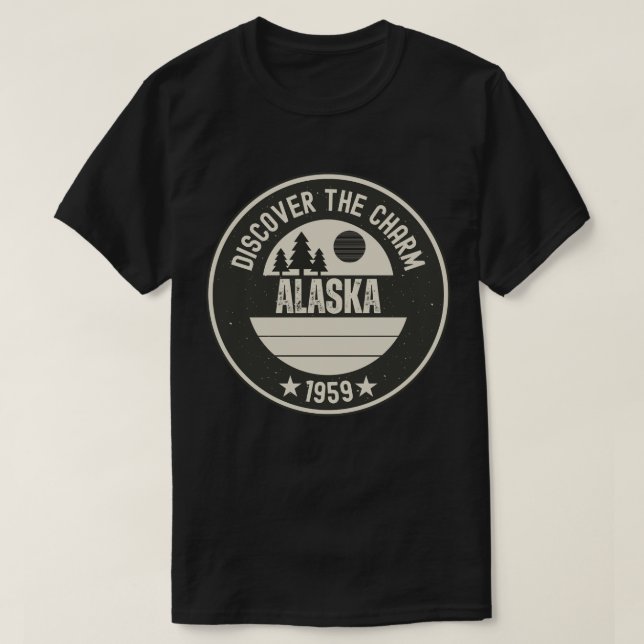 Alaska Mountains - Wild & Free AK  T-Shirt (Design Front)