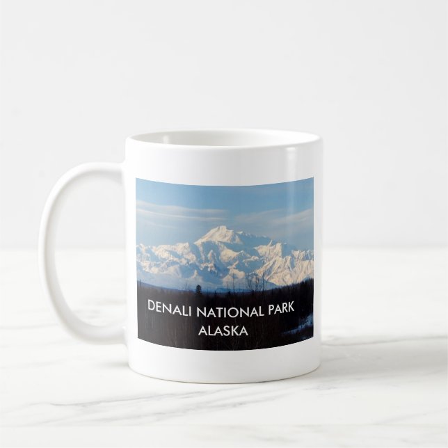 Alaska, Mt Mckinley, Denali, Talkeetna, Coffee Mug (Left)