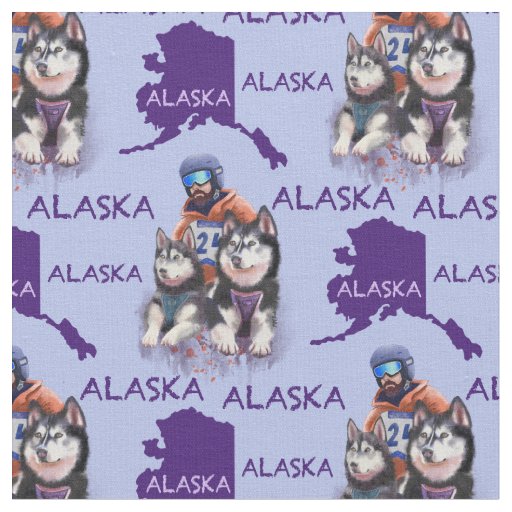 Alaska Musher And His Dogs Fabric