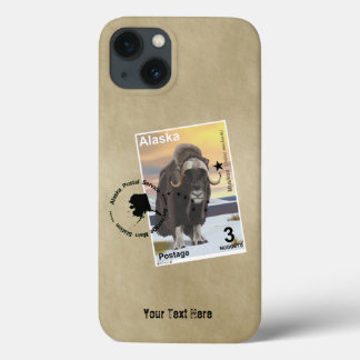Alaska Muskox Postage Stamp Souvenir iPhone 13 Case