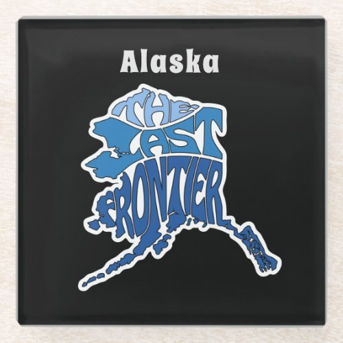 Alaska Nickname Word Art Glass Coaster