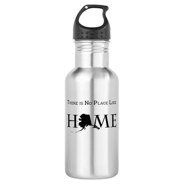 Alaska No Place Like Home Stainless Steel Water Bottle (Front)