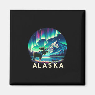 Alaska Northern Lights Aurora Viewing Moose Vacati Magnet