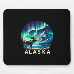 Alaska Northern Lights Aurora Viewing Moose Vacati Mouse Pad