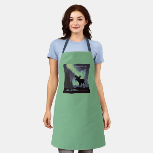 Alaska  Northern Lights Moose Apron