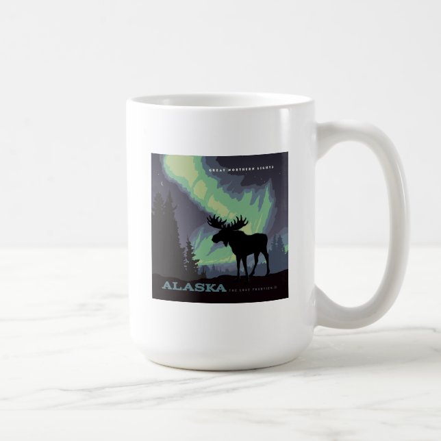 Alaska | Northern Lights Moose Coffee Mug (Right)