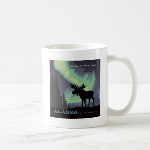 Alaska  Northern Lights Moose Coffee Mug