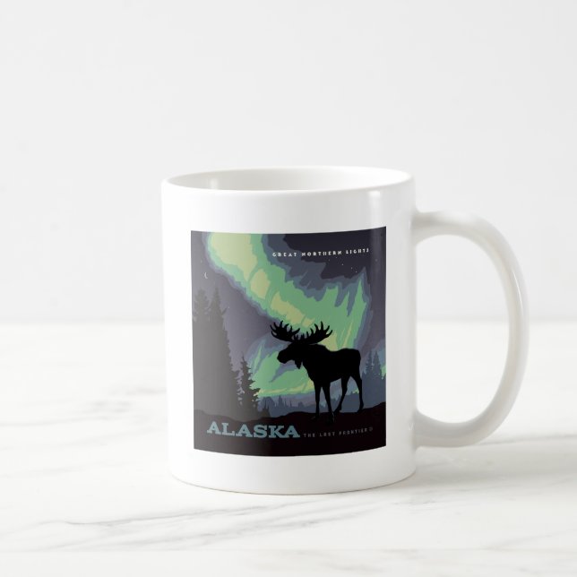 Alaska | Northern Lights Moose Coffee Mug (Right)