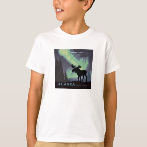 Alaska  Northern Lights Moose T_Shirt