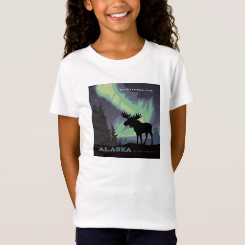 Alaska  Northern Lights Moose T_Shirt