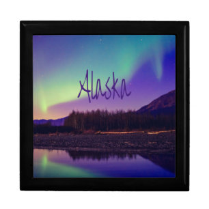 Alaska Northern Lights Mountains Lake Gift Box
