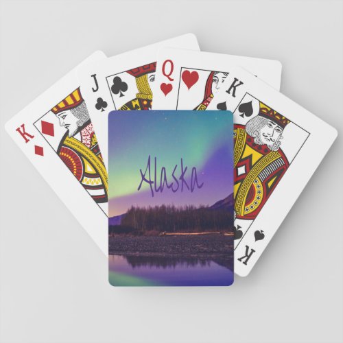 Alaska Northern Lights Mountains Lake Playing Cards