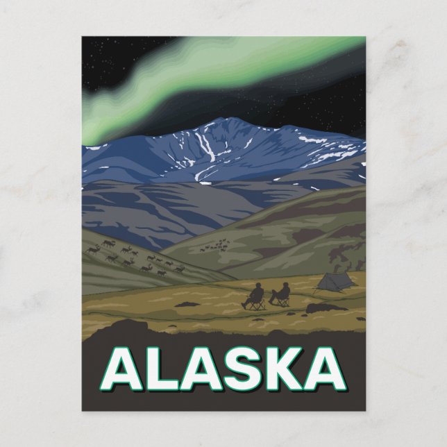 Alaska Northern Lights Postcard (Front)