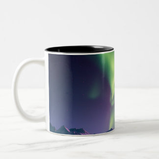 Alaska Northern Lights Scenic Two-Tone Coffee Mug