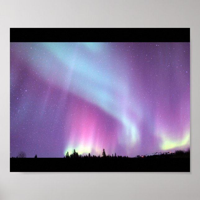 Alaska Northern Lights Sky Night Beautiful Poster (Front)