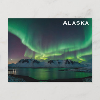 Alaska Northern Lights Travel Photo Postcard