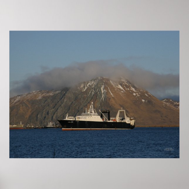 Alaska Ocean, Factory Trawler in Dutch Harbor, AK Poster (Front)
