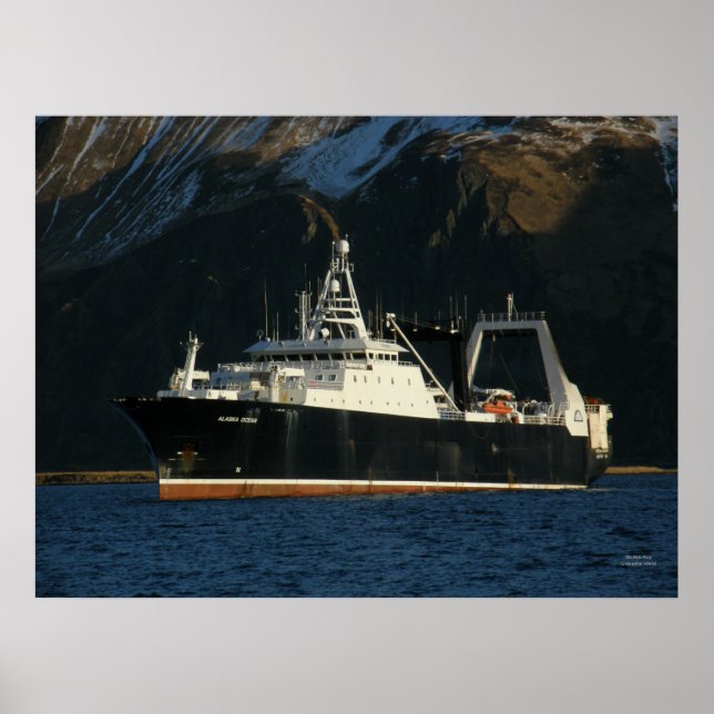 Alaska Ocean, Factory Trawler in Dutch Harbor, AK Poster (Front)