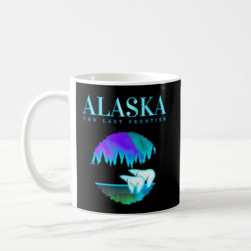 Alaska Pair Of Polar Bear With Aurora Snow Scene Coffee Mug