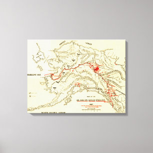 Alaska Panoramic Map Canvas Print